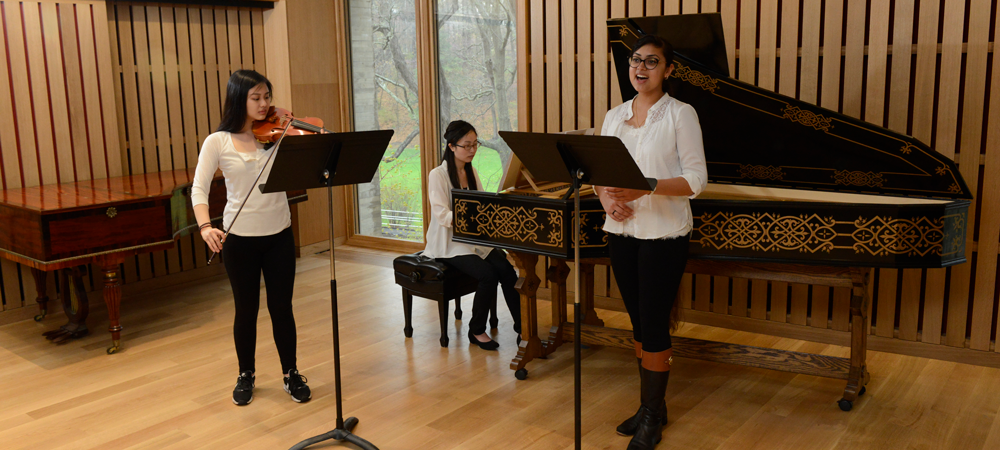 Students performing music