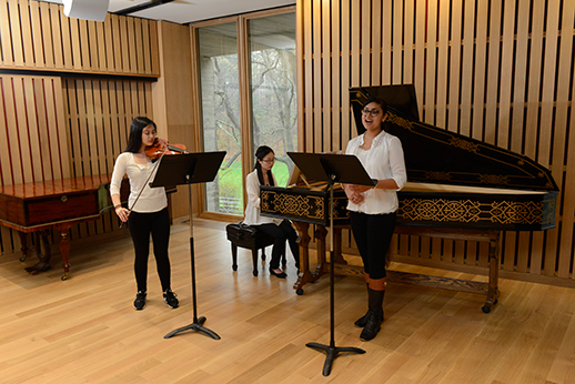 Students performing music